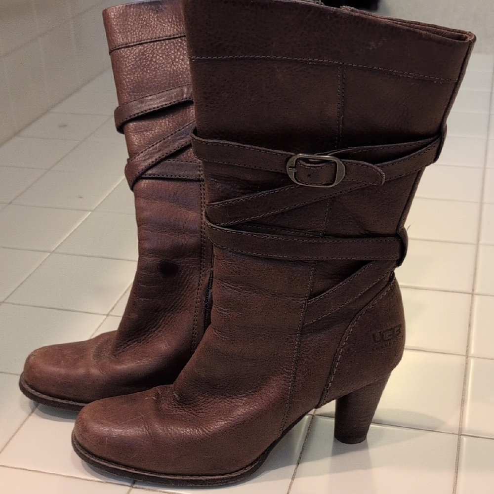 UGG Dark Brown Heeled Boots